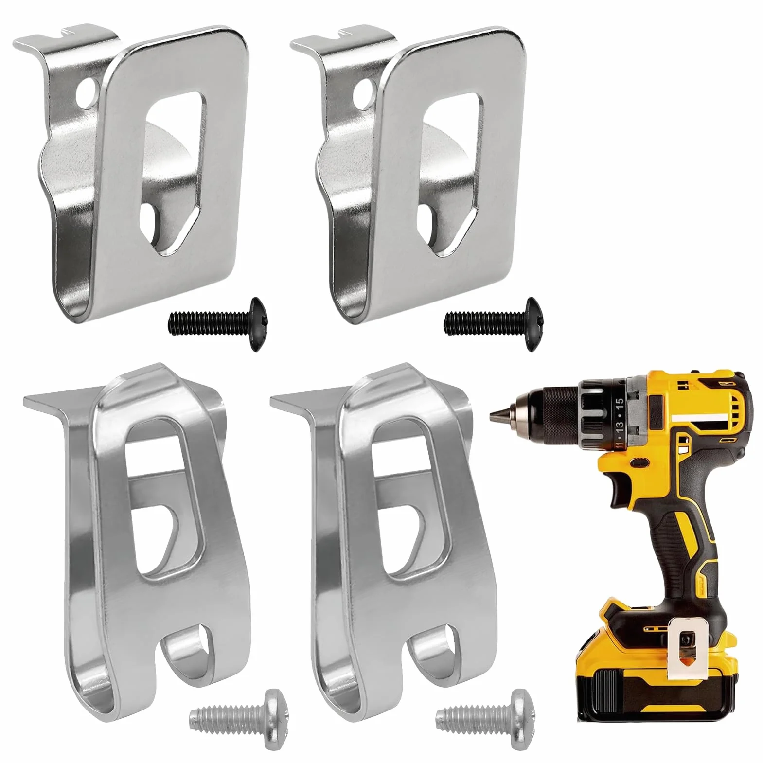 Clip Per Cintura Di Ricambio In Acciaio Inox 4 Pezzi Per Dewalt 20v Makita 12v 18v Xfd01 Dtd144
