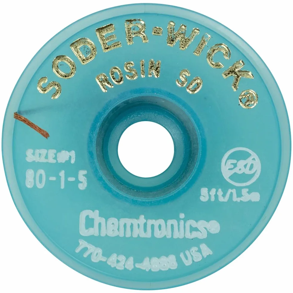 Chemtronics Soder-Wick-Rosin 0,8 mm 1,5 m Calotta dissaldante filo dissaldante
