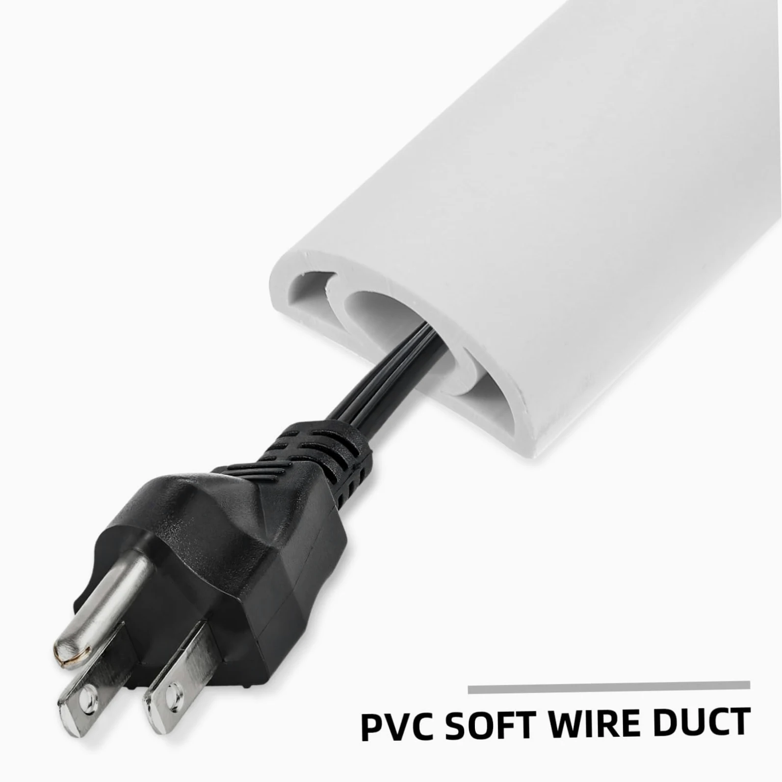 Canalina Adesiva per Cavi da Pavimento in PVC Morbido Trasparente Flessibile e Resistente Copertura per Nascondere Fili in Casa e Ufficio Facile da Installare e Gestire