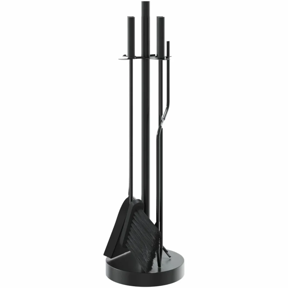 Home Garden - Set di attrezzi per camino, 5 pezzi, 18 x 66 cm, in acciaio