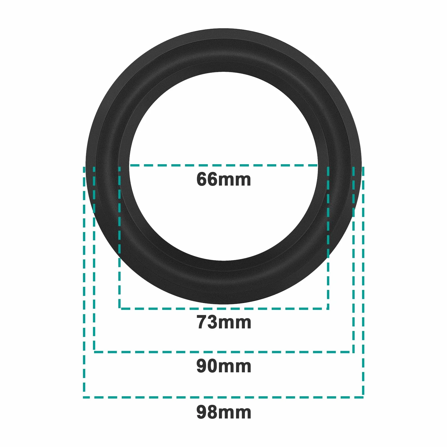 Kit di riparazione in gomma per altoparlanti audio da 4 pollici, 4 pezzi, con bordo in gomma, anello di ricambio compatibile con JBL compatibile con altoparlanti Swan, nero