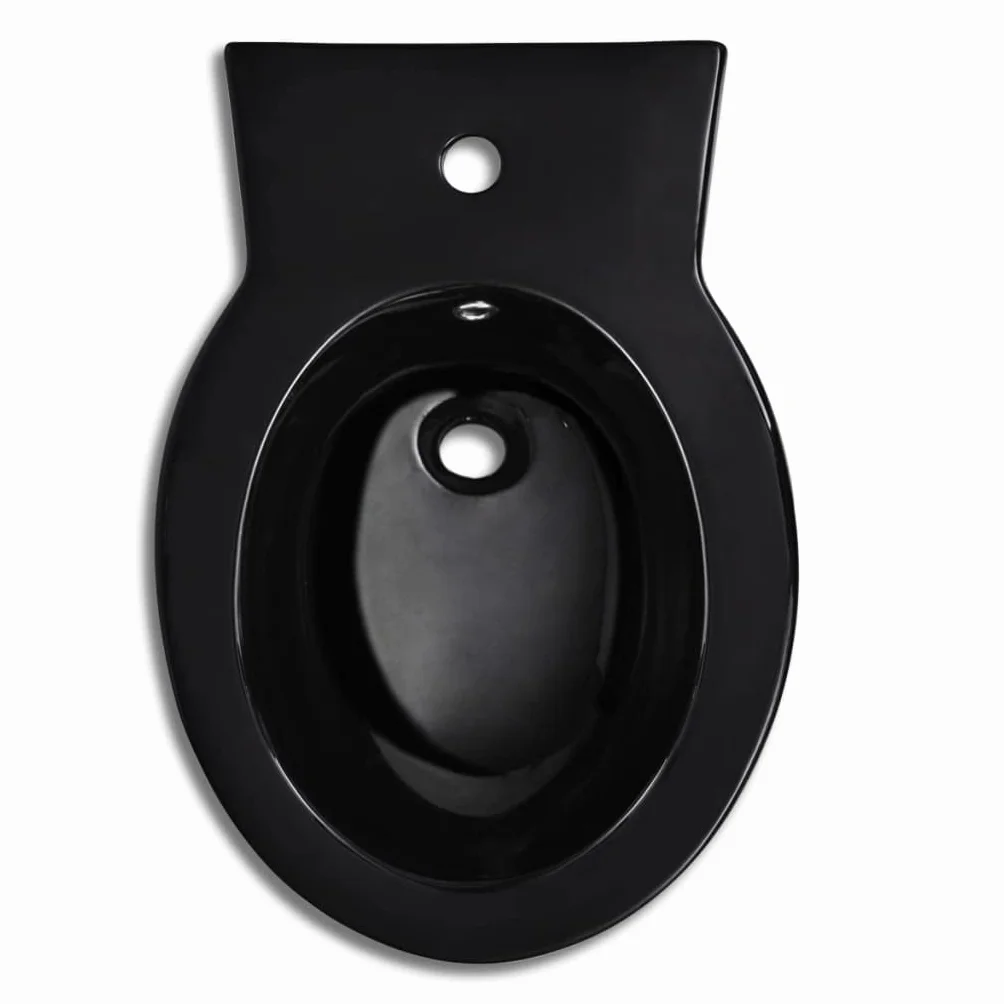 vidaXL Set Bidet e Toilette Ceramica Nera WC Sanitari Bagno