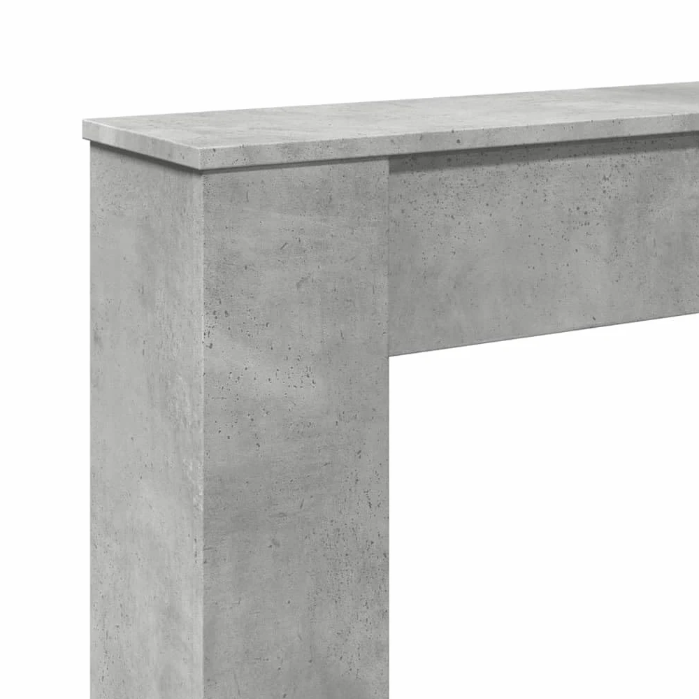 Mangloder - Cornice per camino in legno grigio cemento, 100 x 20 x 100 cm, per fiamme LED, portata 30 kg, cornice per camino facile da pulire, con supporto da parete per soggiorno, riscaldamento e