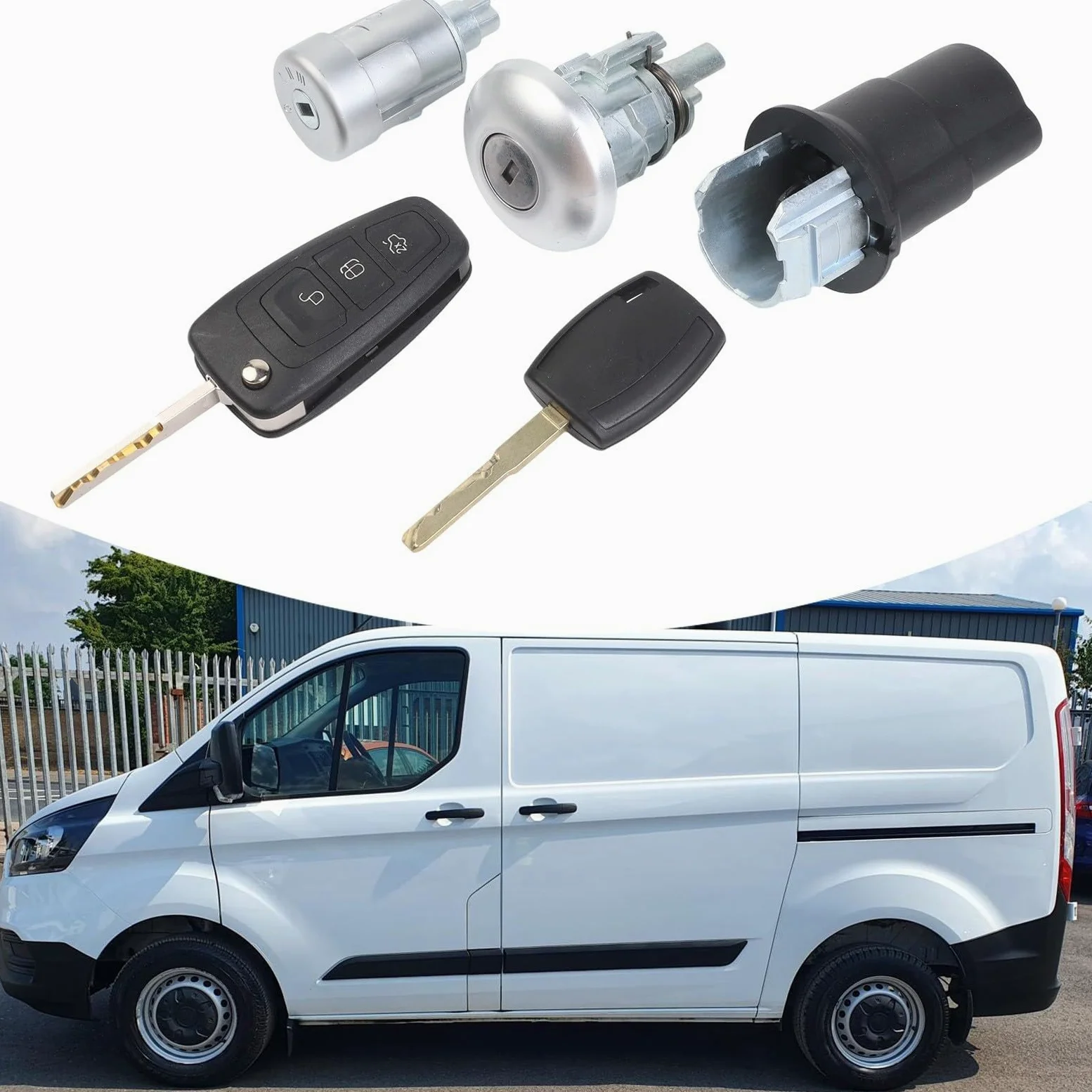 Serratura Metallo ABS per Ford Transit 2015-20 Serratura Metallo | Compatibile per ford Transit Custom, materiale metallo ABS, installazione rapida, ricambio diretto OEM
