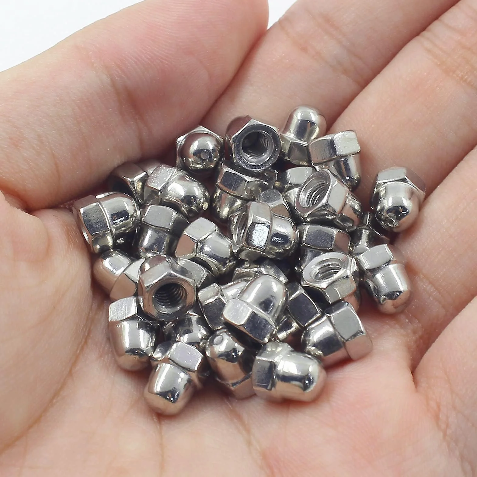 Bikasun 50 sztuk M8 Dado cieco a calotta Acciaio Inox A2 V2A DIN 1587