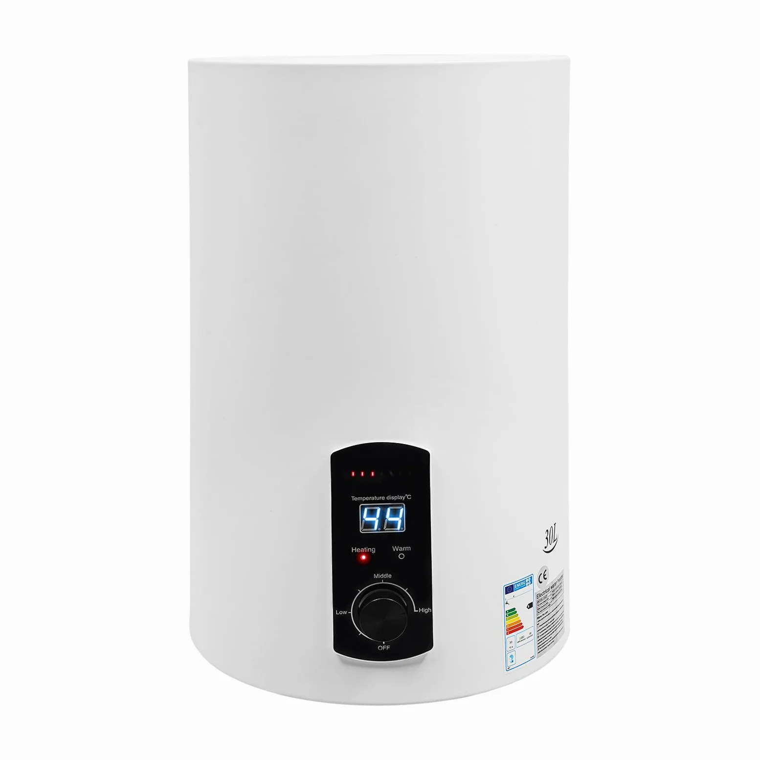 Serbatoio acqua calda da 30 l, 2000 W, scaldabagno elettrico, temperatura dell'acqua 30 – 75 °C, scaldabagno con soffione per cucina, bagno, hotel