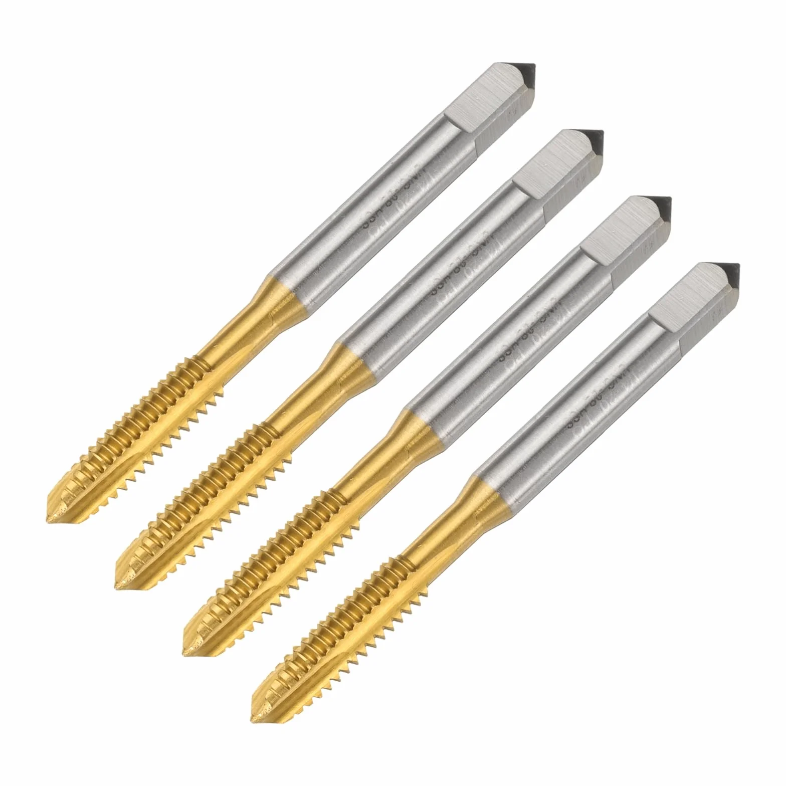 QUARKZMAN 4 pezzi 1/4-20 UNC B2 elicoidale utensile da taglio filettato acciaio 6542 rivestito titanio alta velocità
