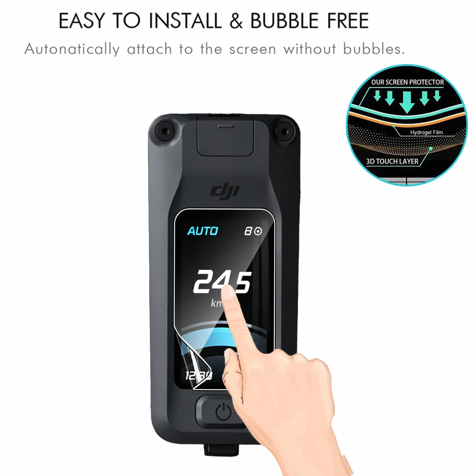 MEMELOKA Pellicola per Amflow DJI Avinox, 3 Pezzi HD AntiGraffio Pellicola Protettiva TPU Flessibile, Sensibile al Tatto e Senza Bolle con Cornice di Allineamento