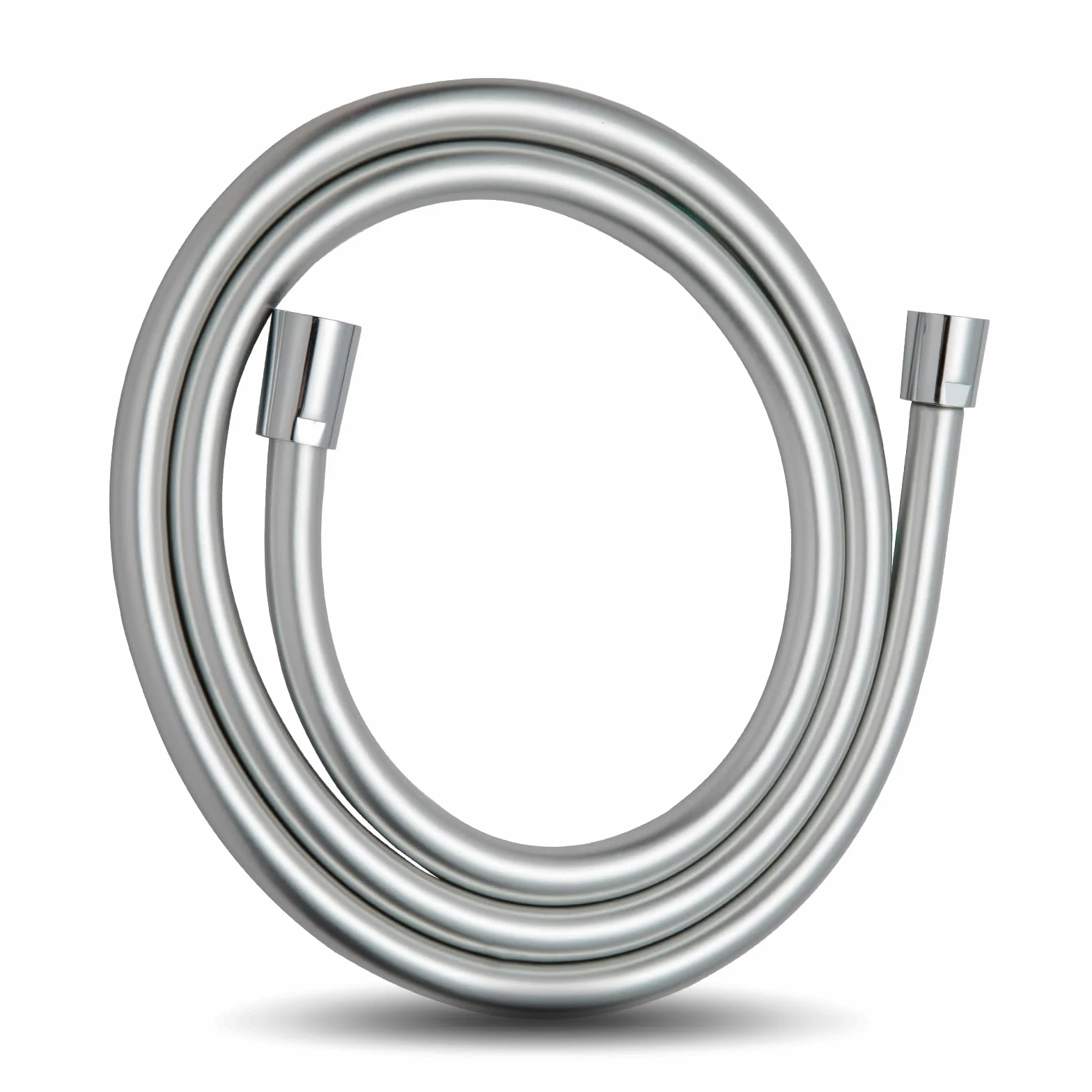 OFFO Tubo Doccia 2.5 m, con Protezione Antitorsione, Flessibile Doccia in PVC, Tubo Doccia Flessibile Alta Pressione di Ricambio, per Rubinetti del Bagno, Argento