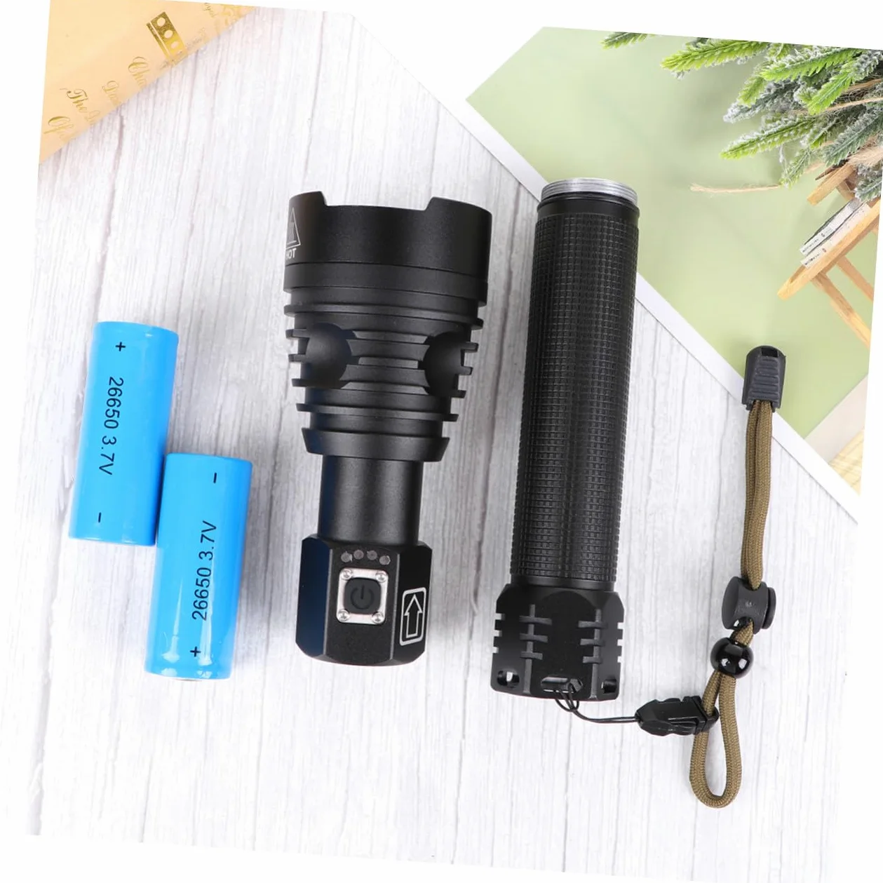 Gatuida Torcia Elettrica Ricaricabile USB Display Carica Batteria, Potente Xhp 90, Lega di Alluminio, Zoom Regolabile, 3 Modalità e Flash, per Pesca e Escursionismo