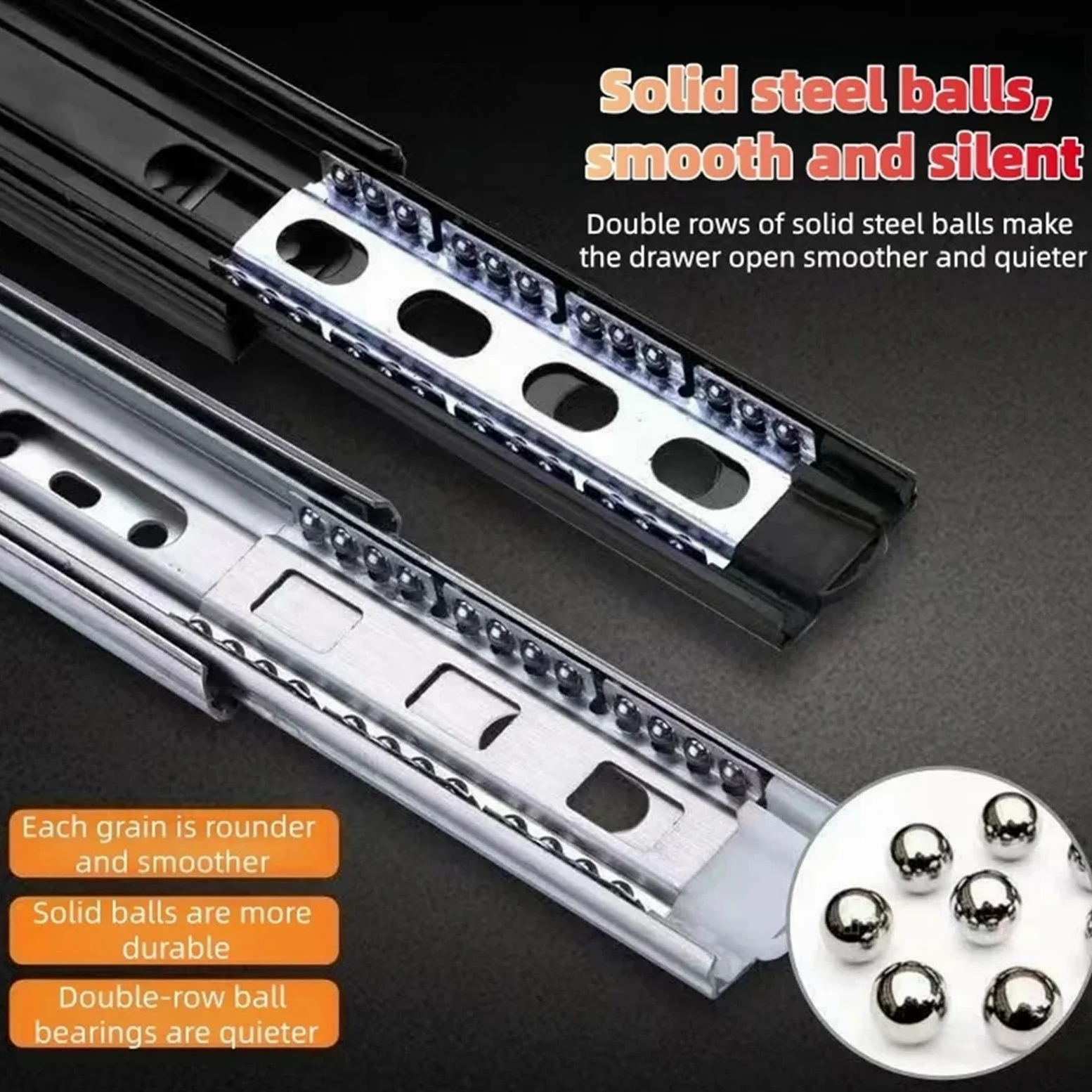 Guide per cassetti ad estrazione totale, Guide for cassetti Guida di scorrimento for in acciaio laminato a freddo Armadio a 3 sezioni da 10-20 pollici(14-inch)
