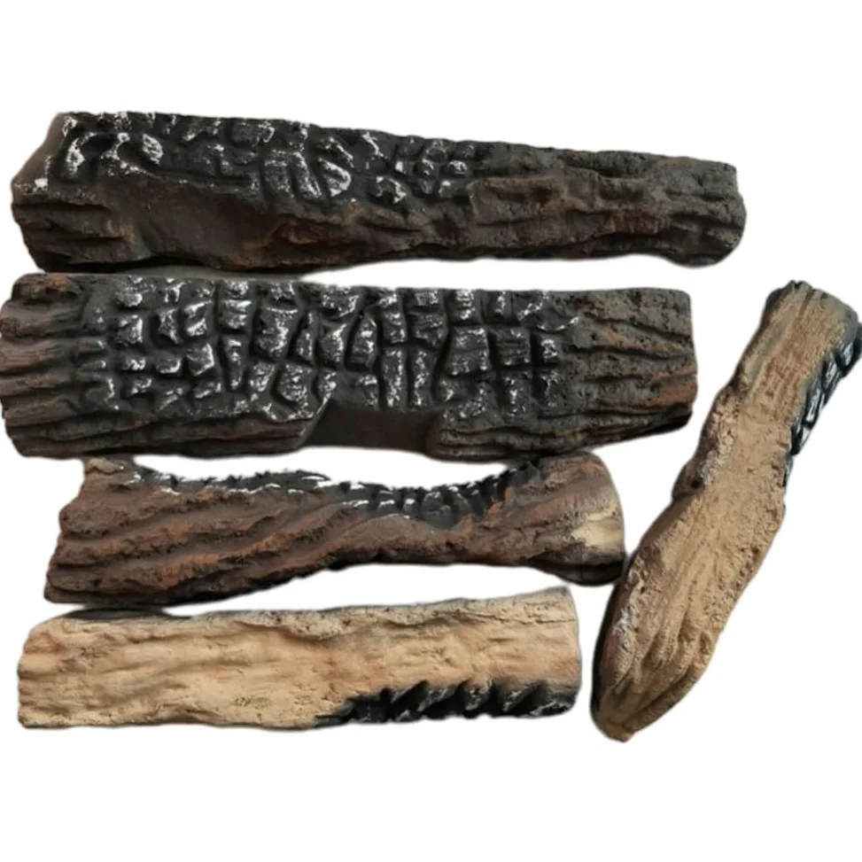 Besttoolifes 5 tronchi artificiali per camino, resistenti al calore, per caminetti a bioetanolo e a gas, atmosfera realistica, magnesio non infiammabile