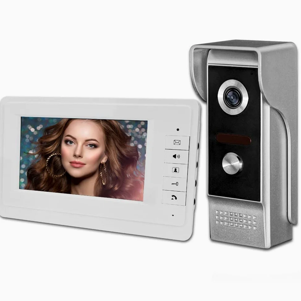 YiToo Videocitofono da 7 pollici Cablato Sistema di campanello per telefono del portello Un monitor per interni con una 700TVL fotocamera esterna, impermeabile a infrarossi visione notturna