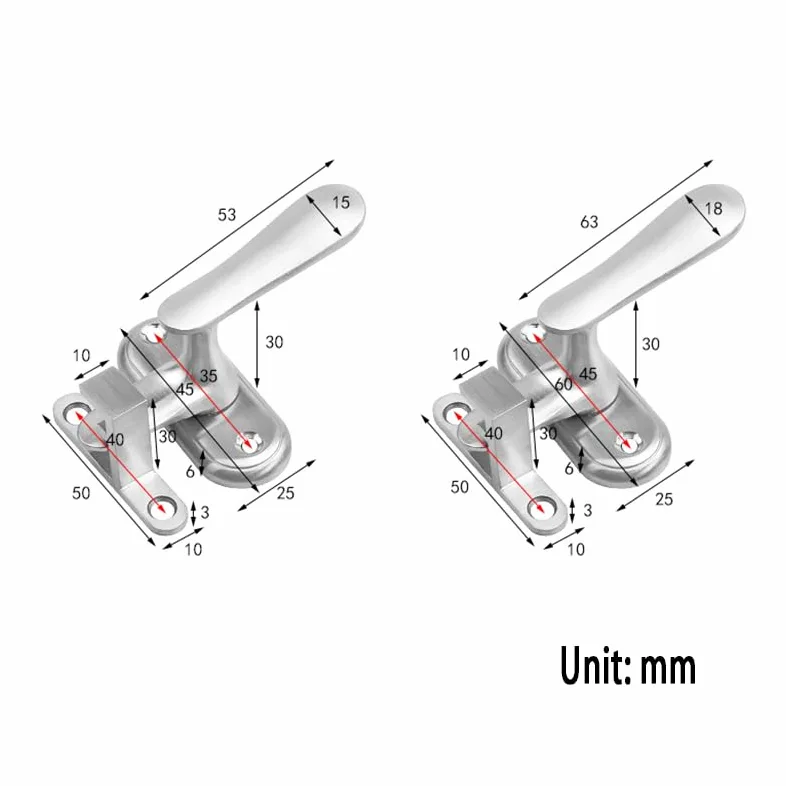 MRKU Maniglie per finestre, Serrature per Porte e finestre in Acciaio Inox, chiavistelli di Sicurezza scorrevoli, Accessori di ferramenta.