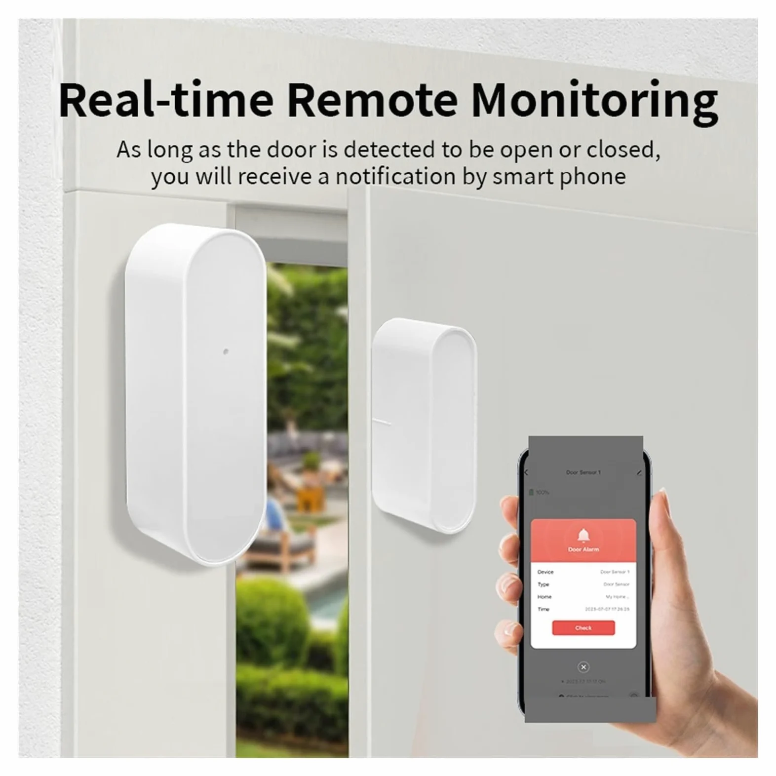 Sistema di allarme per la sicurezza domestica, Sensore Porta Sensore Finestra Sicurezza Domestica Intelligente Rilevatore Apertura Porta Allarme Apertura Porta Magnetica Wireless per la casa, appartam