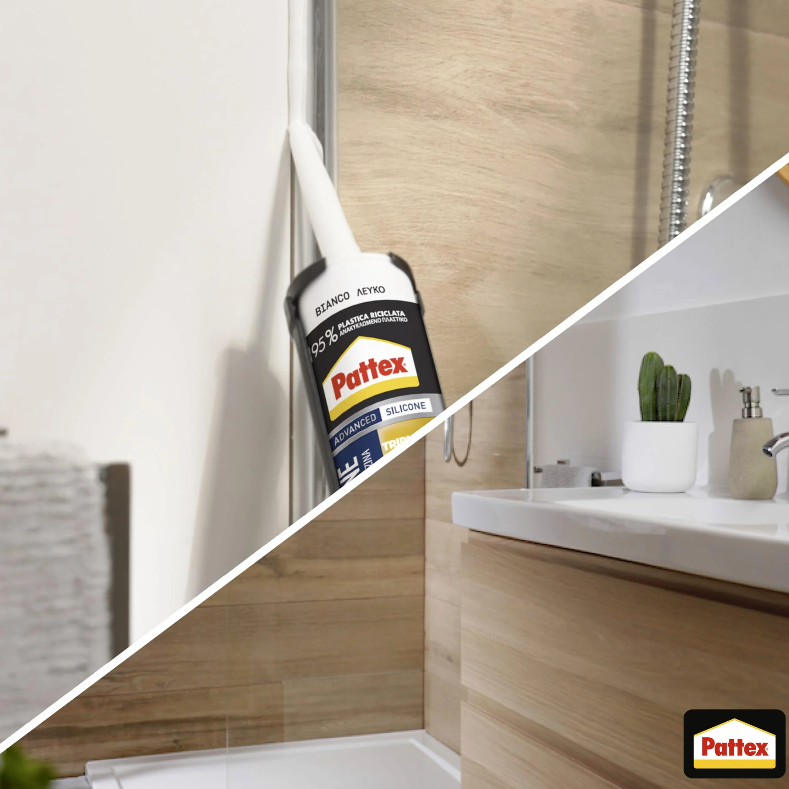 Pattex Sigillante bianco Tripla Protezione antimuffa Silicone resistente all'acqua 300ml