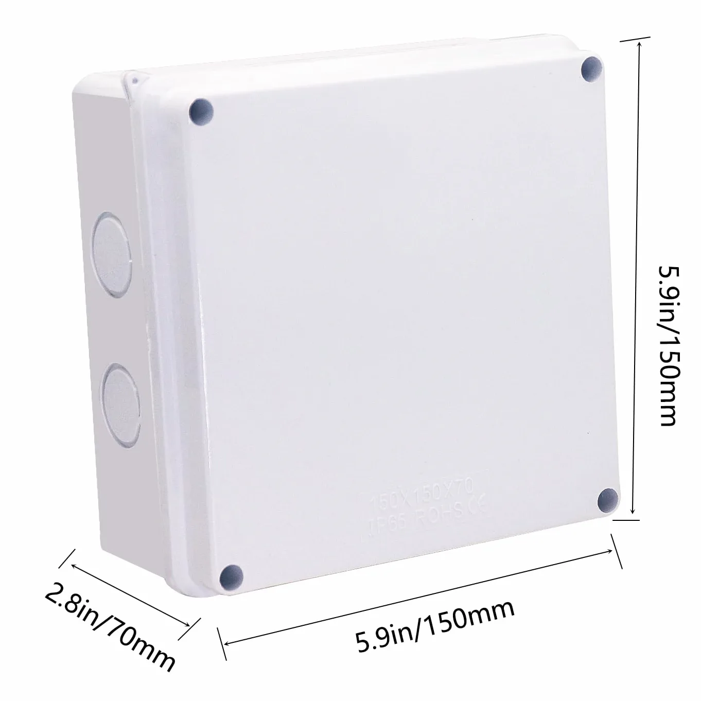 Scatola di giunzione, 2 scatole elettriche con fori riservati, impermeabili, IP65, in plastica ABS, colore bianco, 150 x 150 x 70 mm