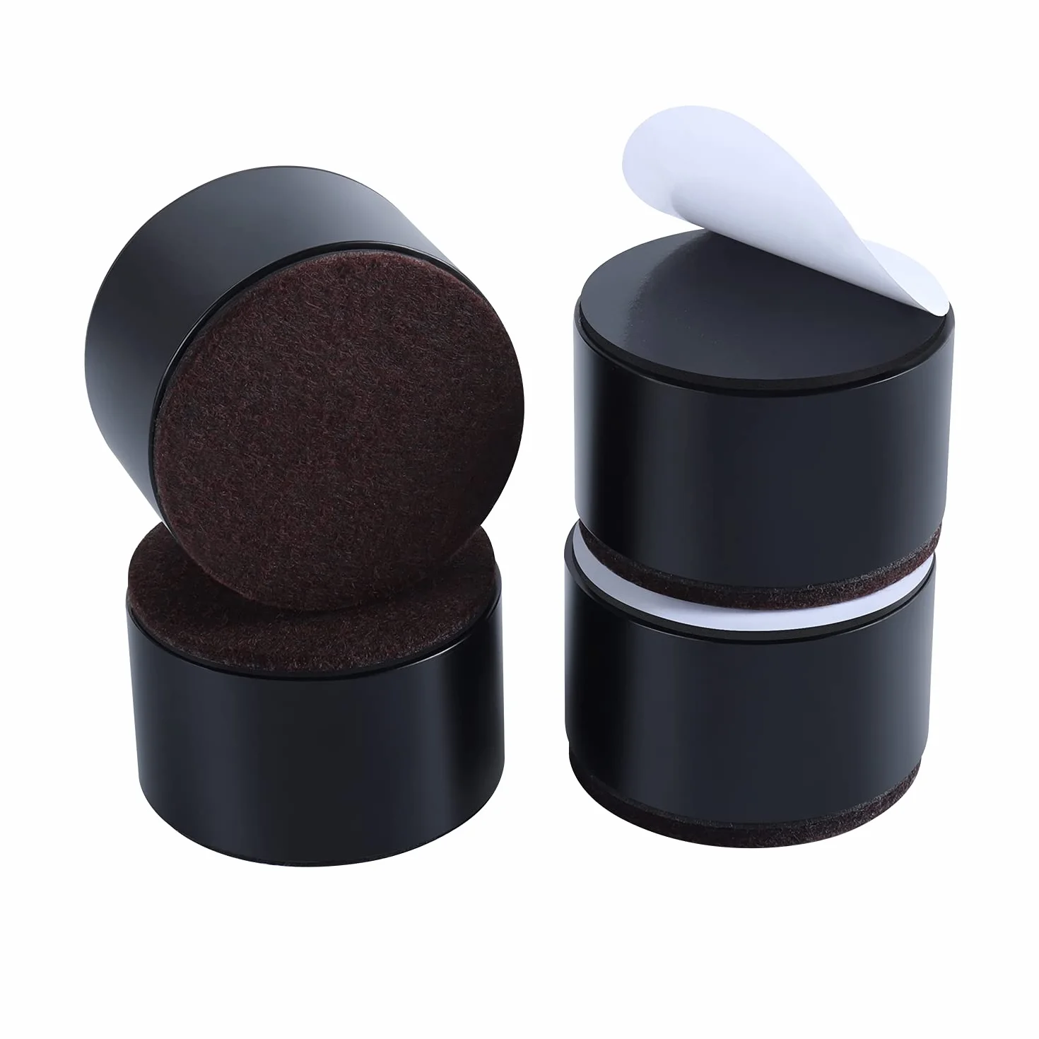 Rialzi per Mobili da 38 mm Autoadesivi, Alzata Riser per Letto 1,5" Piedini in Acciaio 2,4" 4 PZ