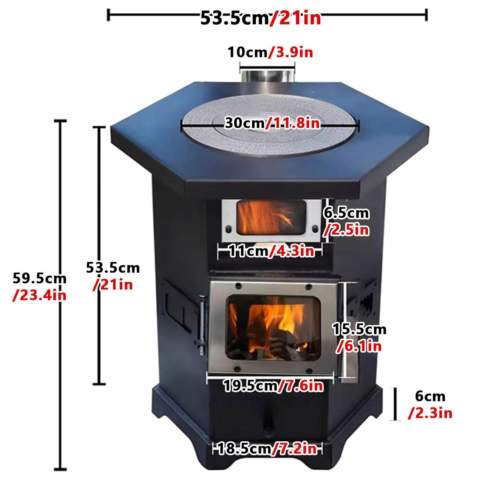 Stufa A Pellet Forno Da Campeggio Stufa A Legna Con Forno Include Canna Fumaria Da 200 Cm E Due Finestre Di Ispezione Design Completamente Saldato