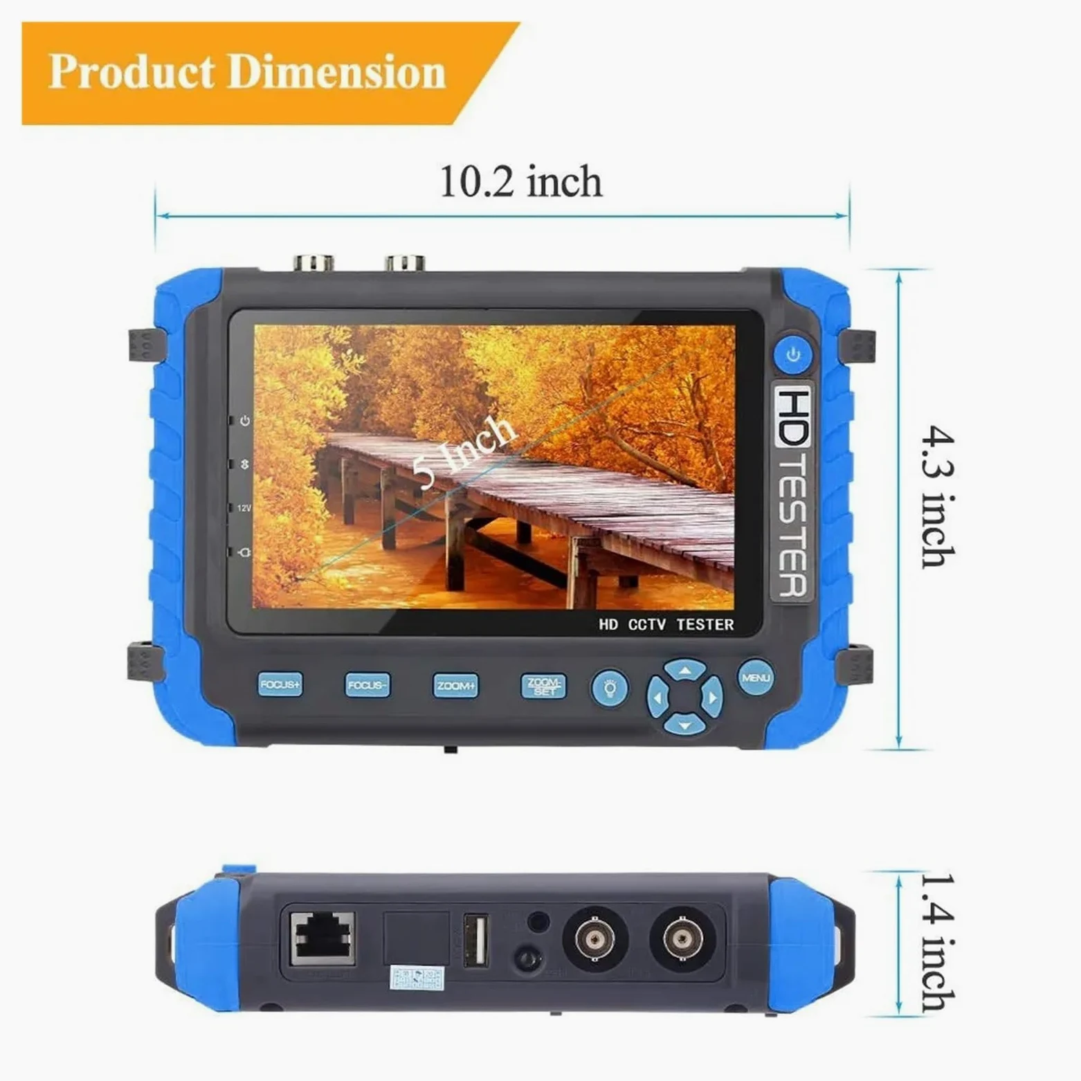 ester per CCTV, Tester CCTV AHD/CVI/TVI CVBS Da 8MP For Telecamere AHD Con Ingresso VGA Video CFTV Mini Monitor