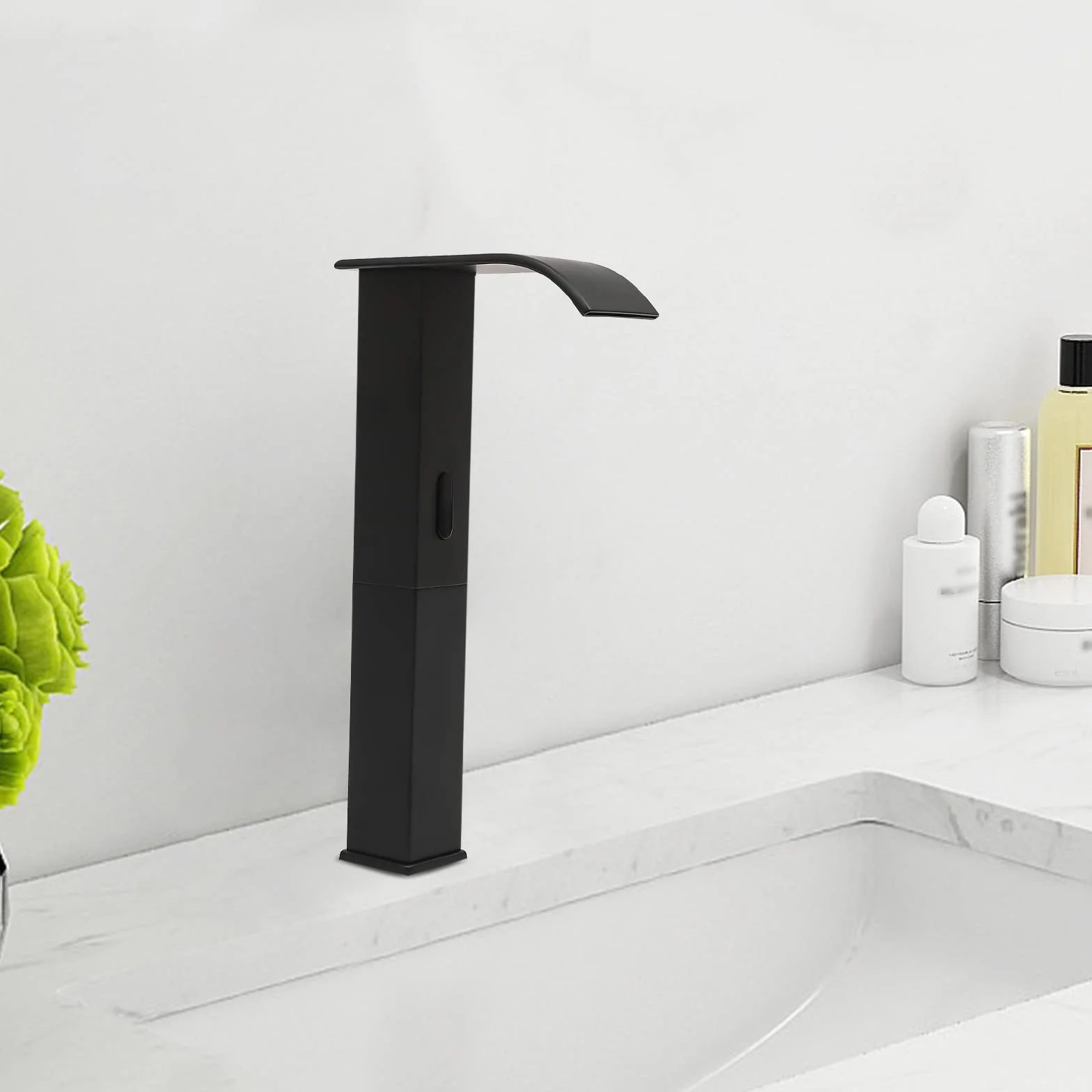 Miscelatore per lavabo con sensore a infrarossi monocomando automatico nero