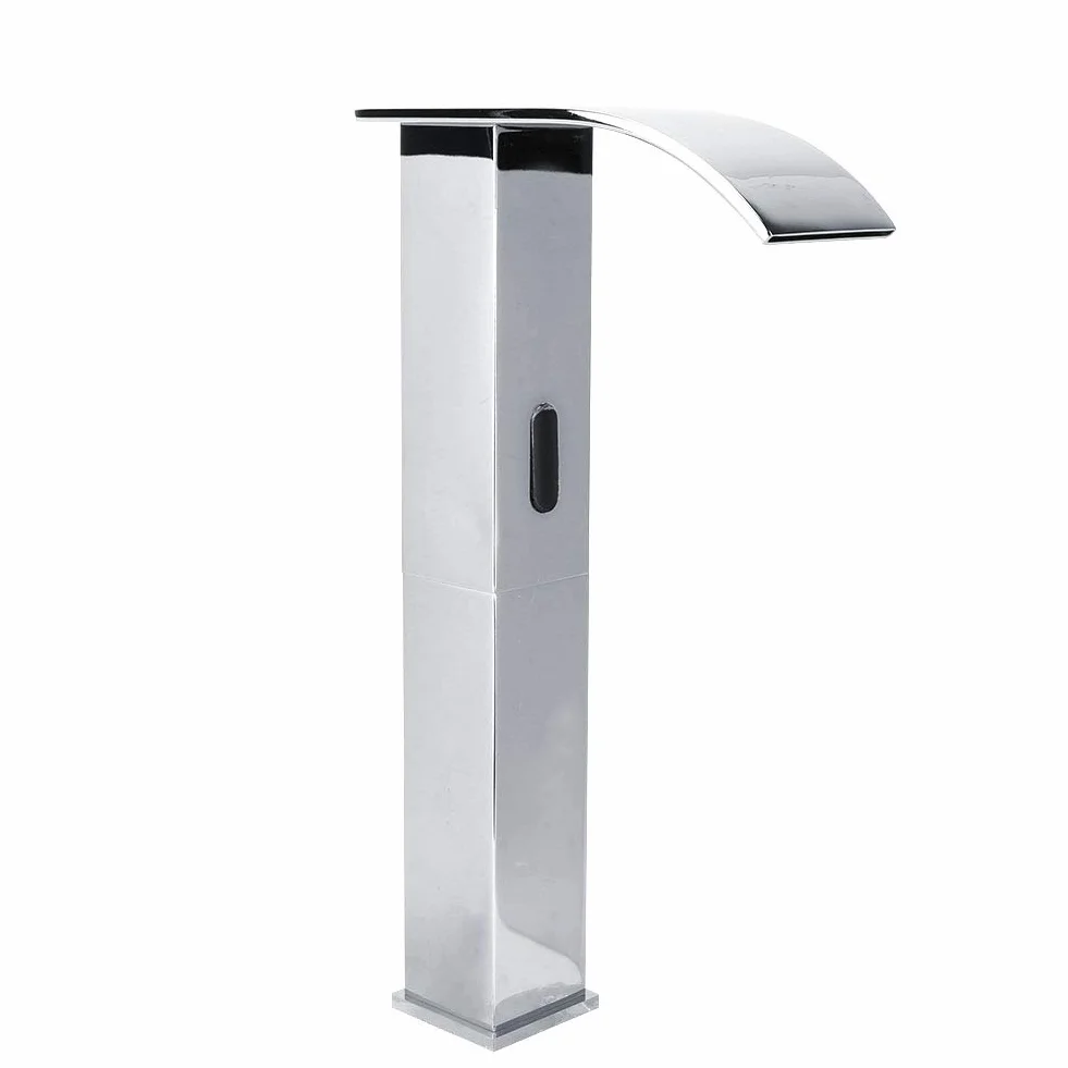 Rubinetto Lavabo Bagno con Sensore a Infrarossi Touchless Flusso a Cascata in Ottone Anticorrosione