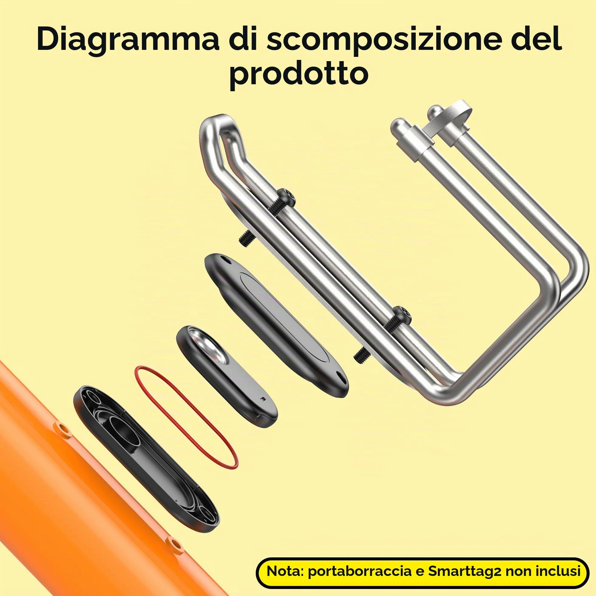 Supporto da bicicletta per Samsung SmartTag 2, universale, SmartTag 2, impermeabile, nascosto per bicicletta, GPS, per bicicletta, antifurto