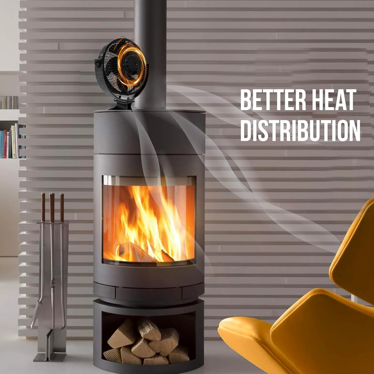 Ventilatore Per Stufa A Legna Silenzioso Termoelettrico Senza Batterie | Ventilatore Stufa Legna Senza Elettricità, Rotazione A 360 Gradi Circola Aria Calda Per Casa, Hotel, Ristorante E