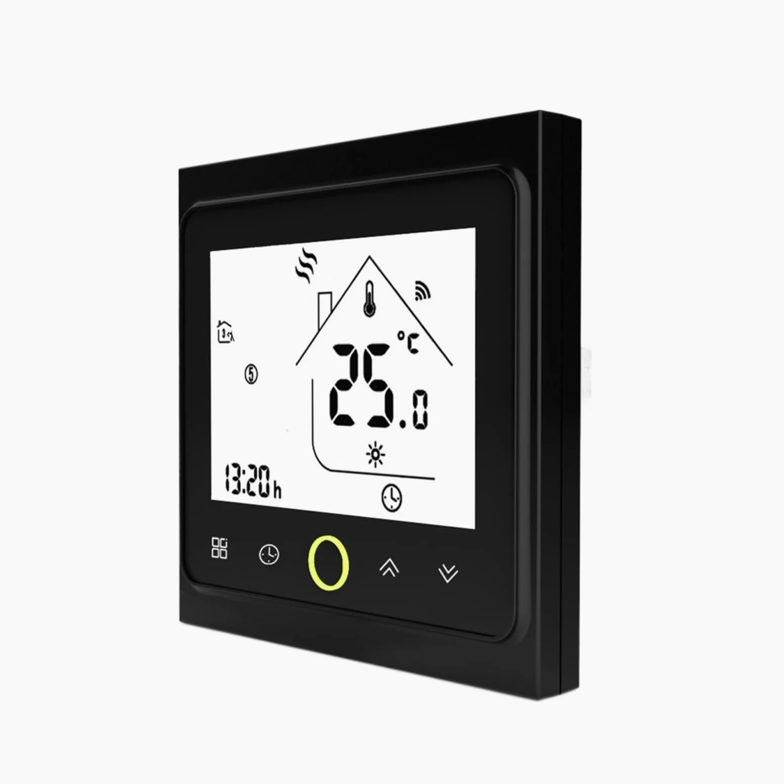 Smart WiFi Termostato Regolatore di temperatura Acqua Riscaldamento a pavimento caldo Acqua Caldaia a gas Funziona Facile Da Usare(Black,BHT-002-GBLW(WiFi))