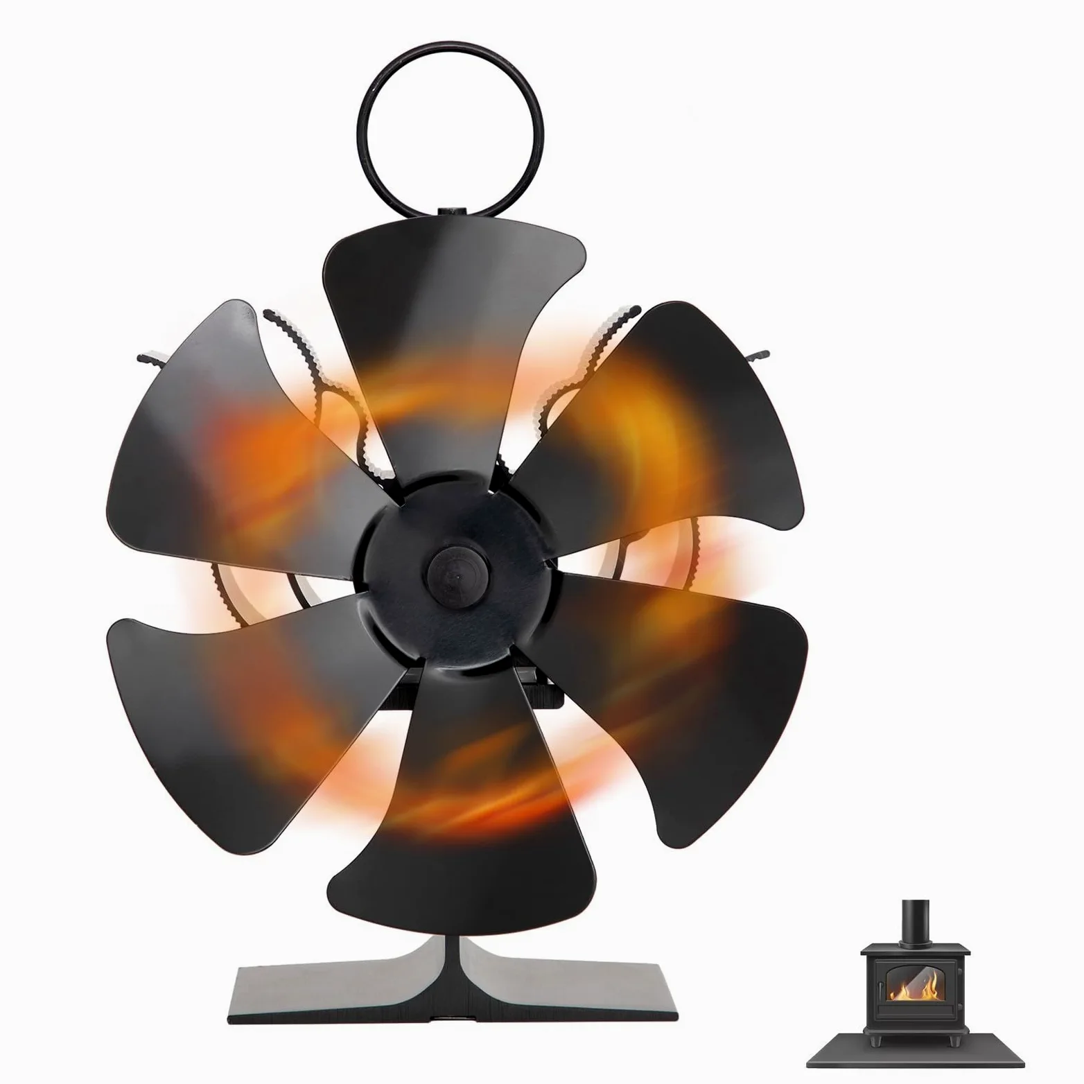 Ventola termoelettrica a 6 pale per camino, circolazione del calore efficiente, funzionamento silenzioso 1300 giri/min, da 50 a 350