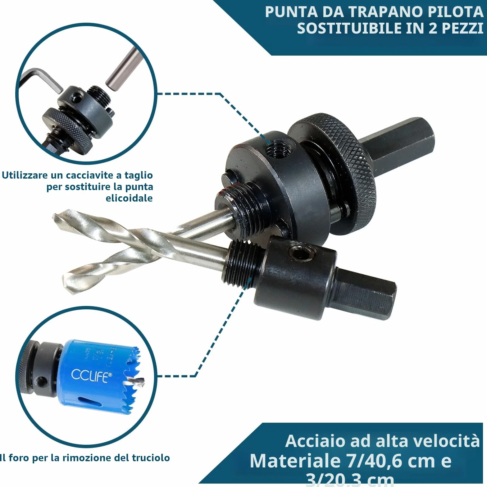 CCLIFE 18 pezzi Sega a Tazza HSS Bi-metallica per Acciaio inossidabile Alluminio Legno PVC 16-76mm