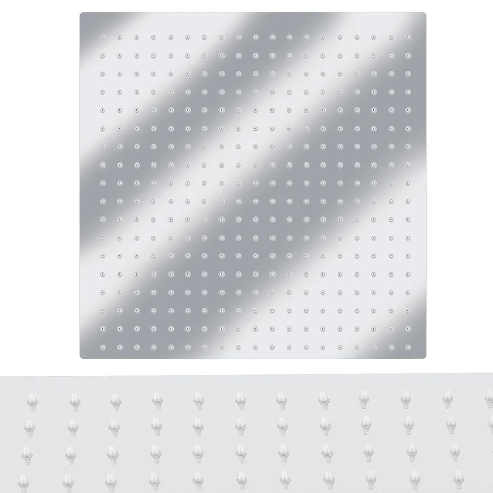 Soffione Doccia a Pioggia, 16 Pollici Doccia Fisso Grande Quadrato 40 x 40 cm, Soffione Doccia in Acciaio Inox finitura cromata lucida