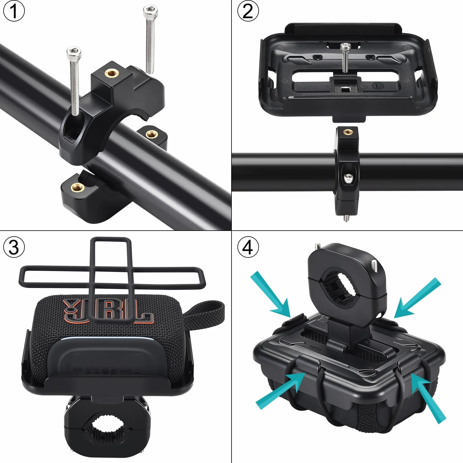 Supporto da bicicletta per JBL GO 5, Portatile Altoparlante Regolabile Staffa, per Bicicletta Manubrio/Adattatore Tubo