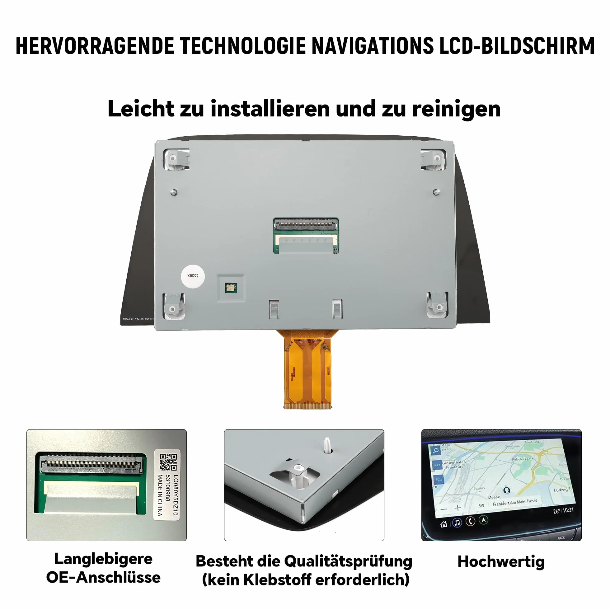 Display LCD Touch Screen per Opel Astra k Vauxhall Navi 900 Monitor GPS Navigation Digitalizzatore con telaio Auto LQ080Y5DZ06 LQ080Y5DZ10
