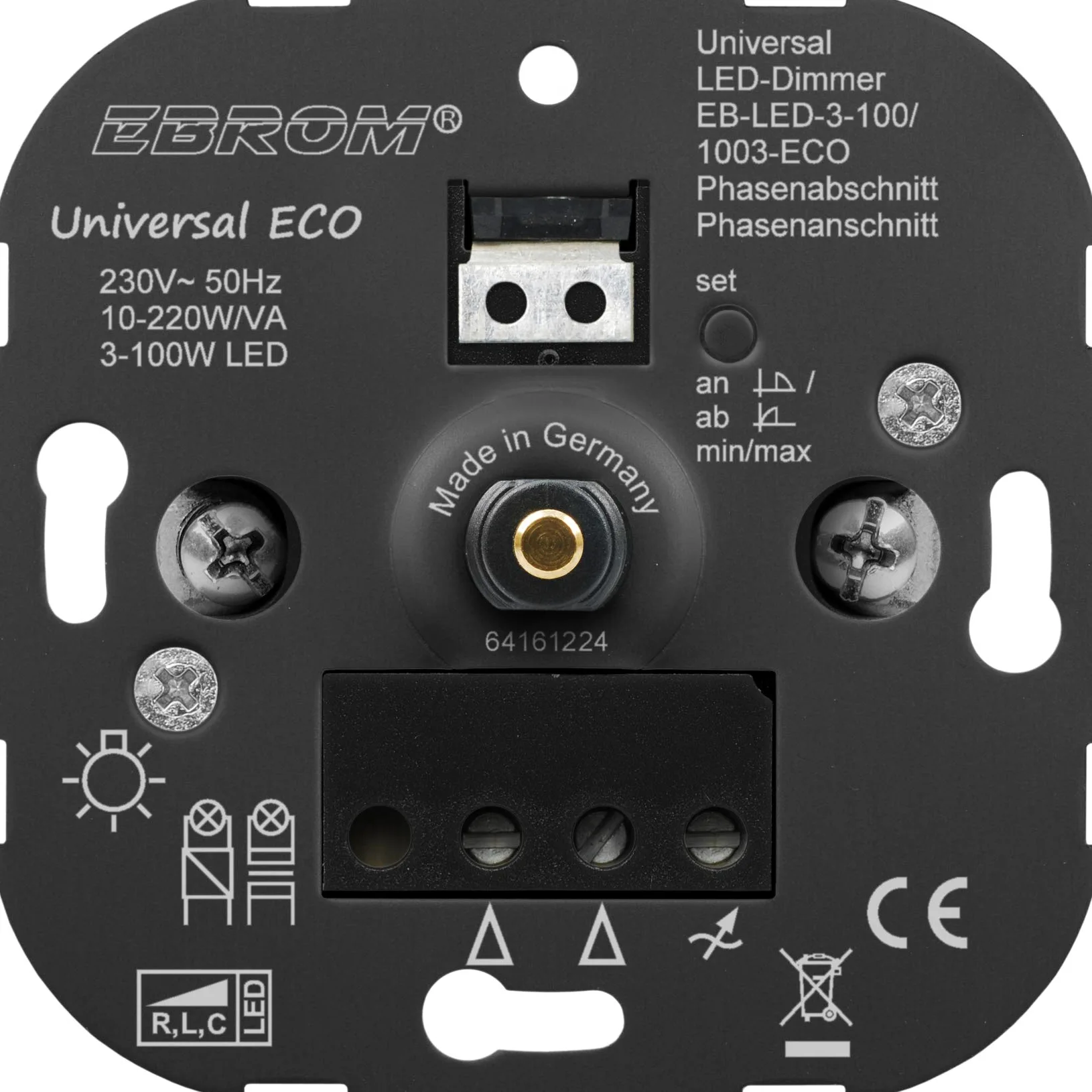 EBROM EBROM-ECO-1003 - Dimmer a LED, colore: Nero