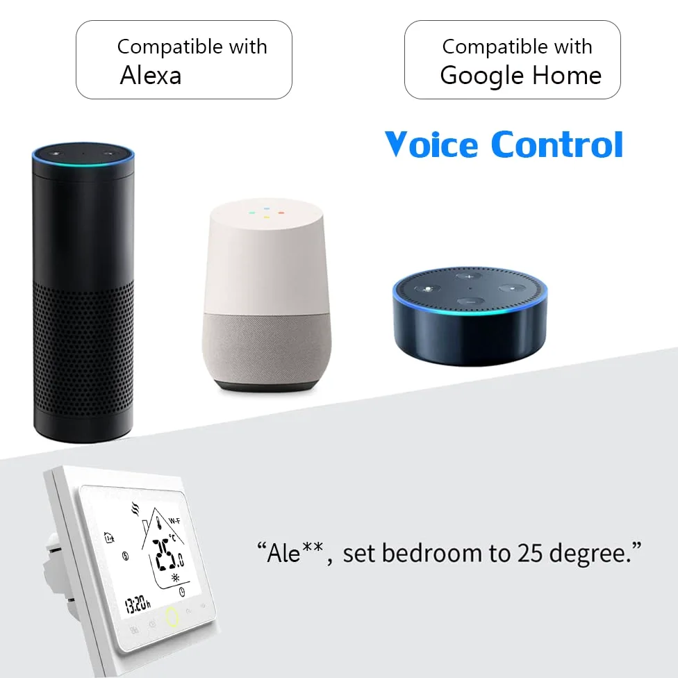 Termostato WiFi per Caldaia a Gas - Thermostat Intellight Programmabile, Supporto App/Controllo Vocale, Compatibile con Alexa/Google Home, 5A, GC