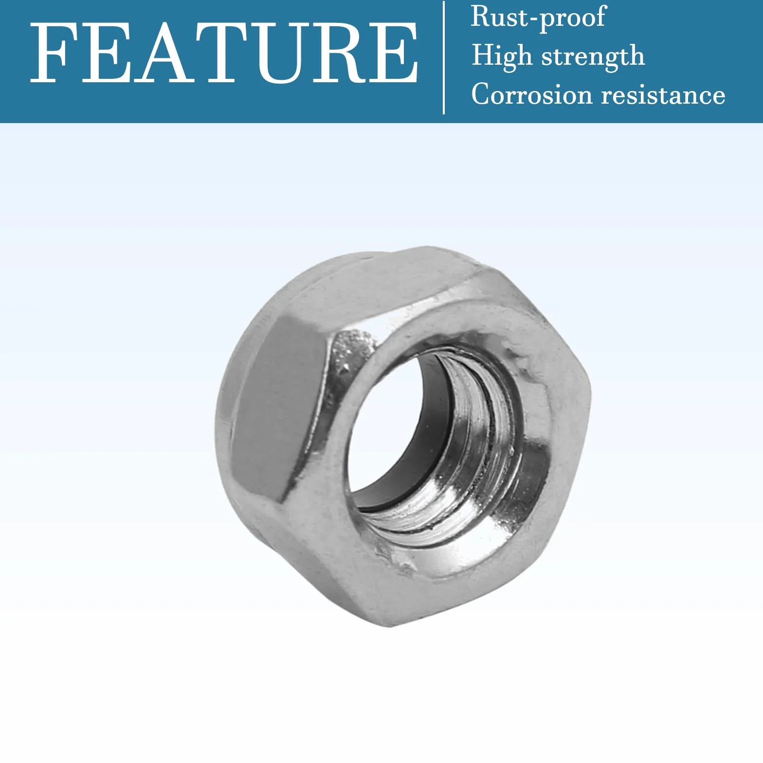 QUARKZMAN M8 x 1.25mm Hex Lock Nut 304 Stainless Steel Left Hand Thread, 4-Piece Set