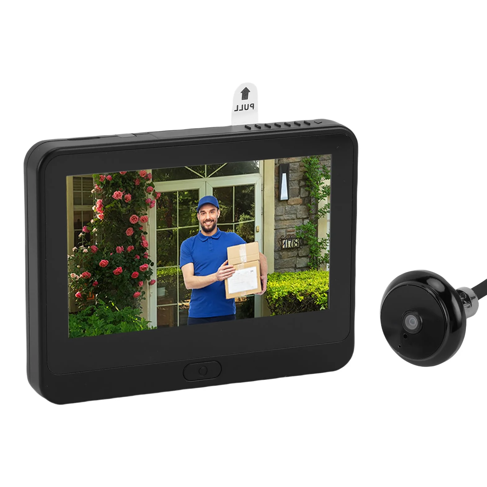Asixxsix Spioncino Digitale, Spioncino WiFi Intelligente 1080P con Display LCD 4,3 Pollici, Rilevamento del Movimento PIR, Audio Bidirezionale, Visione Notturna, Modifica della Voce