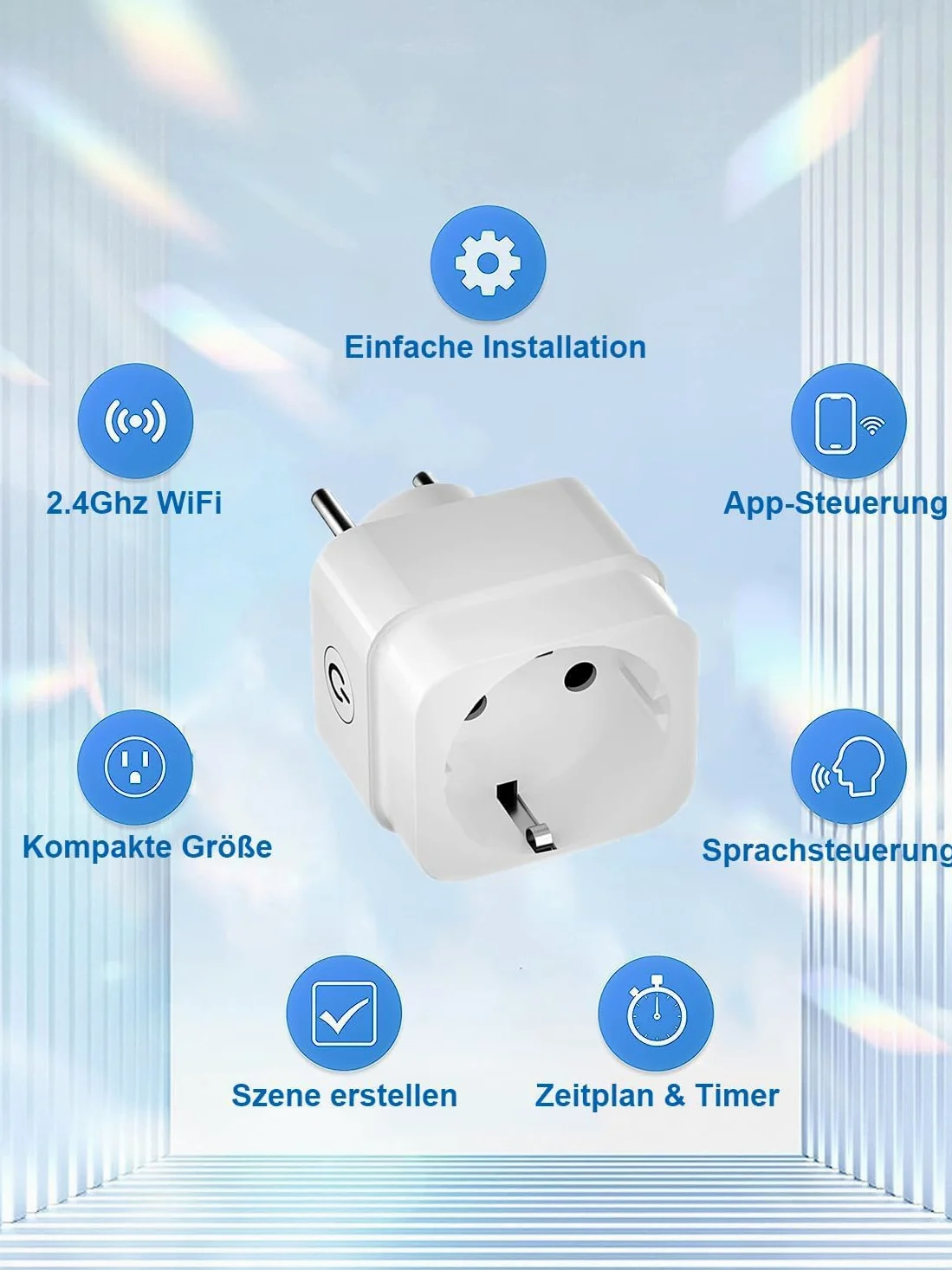 UseeLink Smart Socket con misurazione della corrente, funziona con Alexa, Google Assistant, WiFi Mini Plug con timer e controllo vocale, Smart Home Socket Only 2,4 GHz WiFi, 4 pezzi