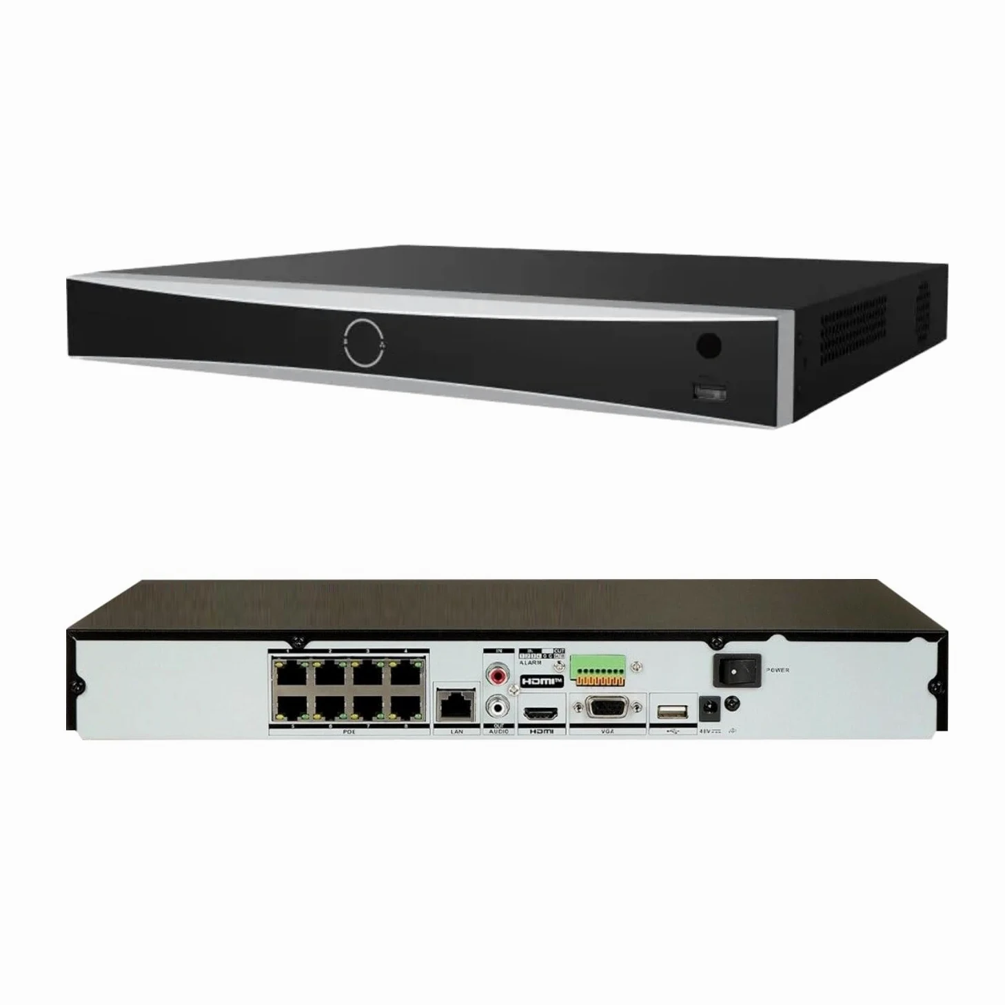 DS-7608NXI-K2/8P 8CH 4K 8 canali PoE AcuSense NVR Videoregistratore di rete Rilevamento di persone/veicoli Compatibile con telecamera IP HIK (Versione inglese internazionale senza HDD)
