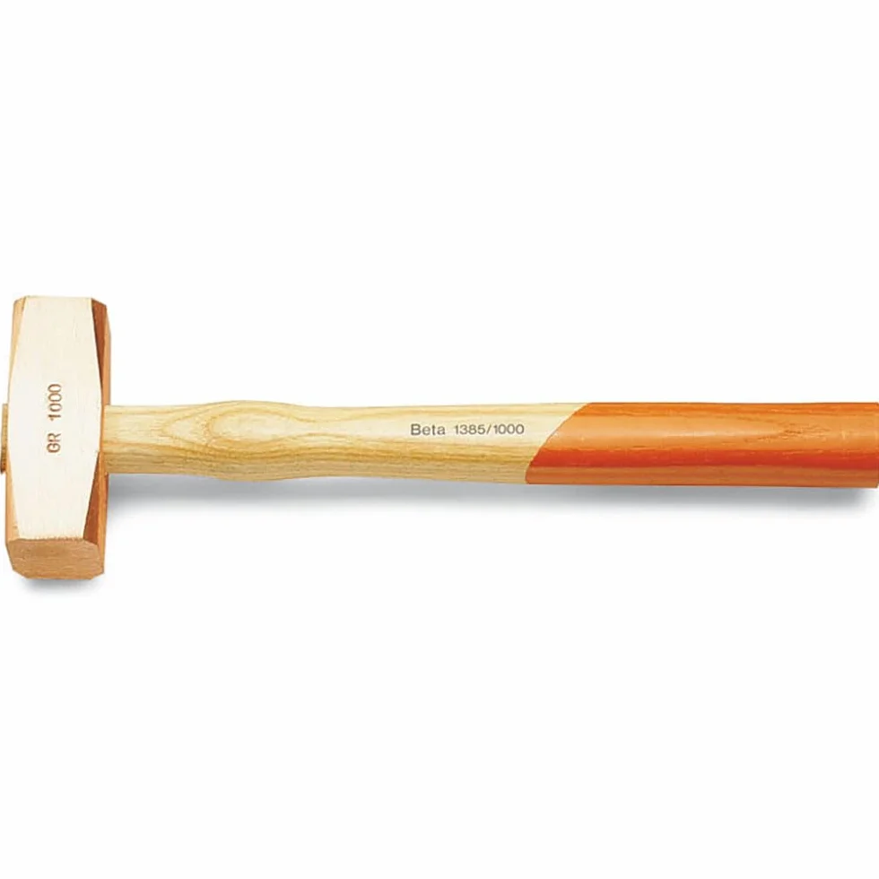 BETA Mazzuola Professionale 1000 g con Testa in Rame e Manico in Legno, Utensile Officina