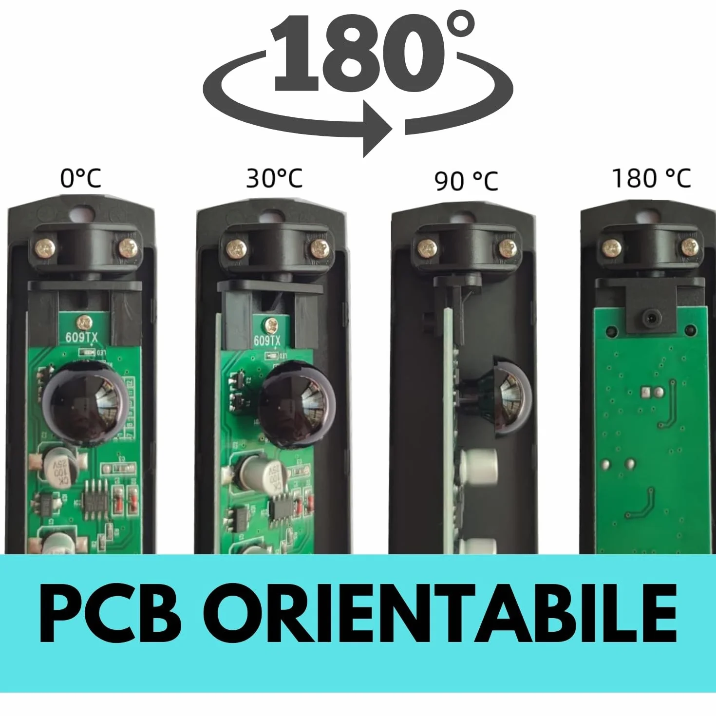 Domyno Coppia Fotocellule Infrarossi Universali Cancello Garage Sensore Esterno 12V 24V AC DC