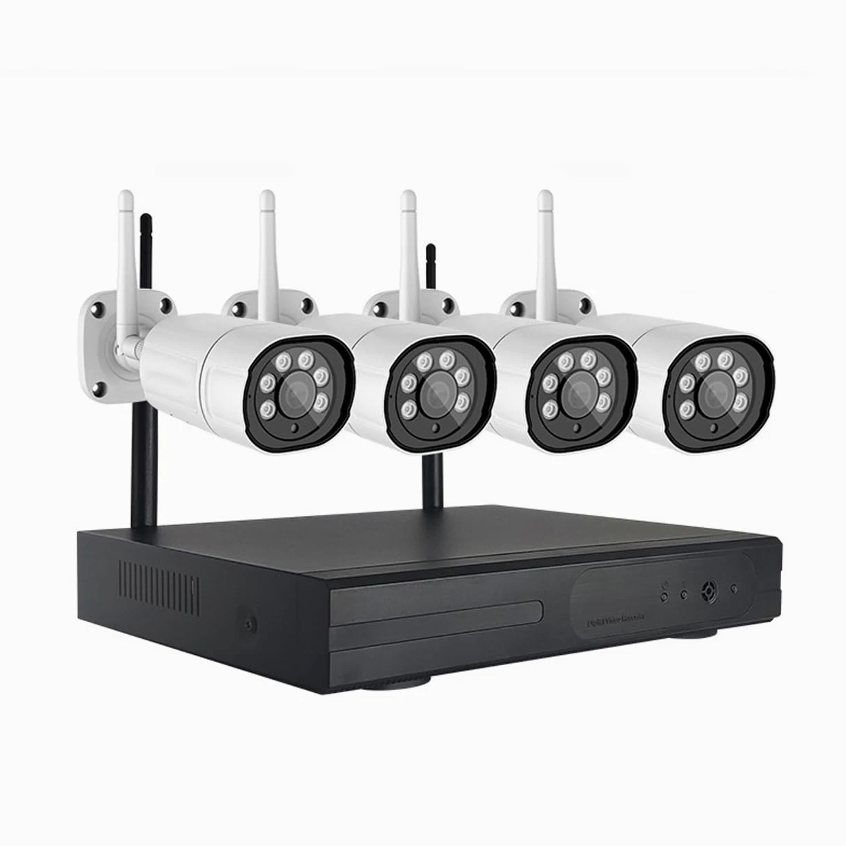 Sistema di telecamere di sicurezza domestica wireless WiFi da 5 MP con 4 telecamere, kit di videosorveglianza 2K HD per esterni con audio, rilevamento del movimento, visualizzazione remota