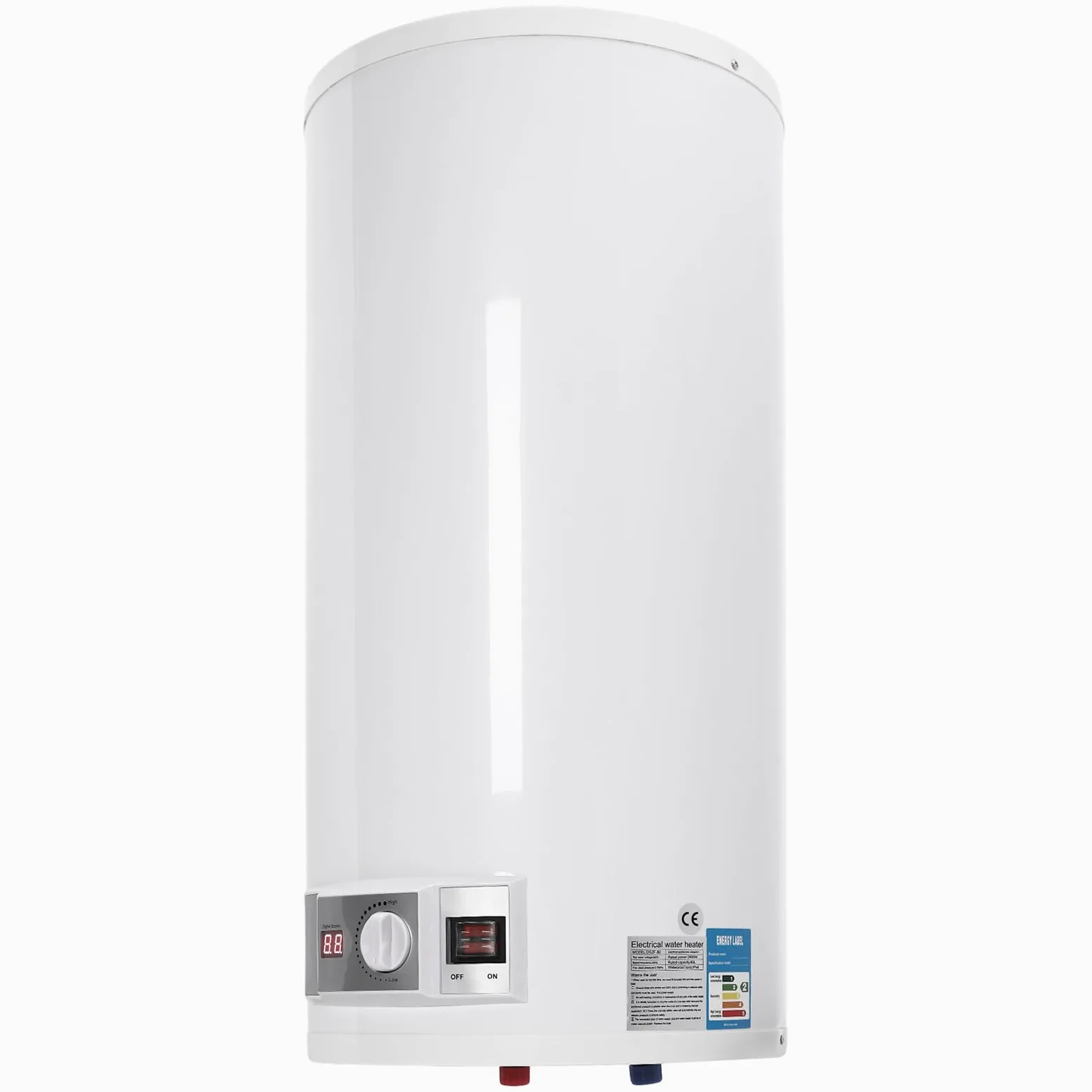 Scaldabagno elettrico da 80 L, 2000 W, da parete, accumulo elettrico, potenza di riscaldamento, scaldabagno, contenitore interno smaltato, display LED, 220 V