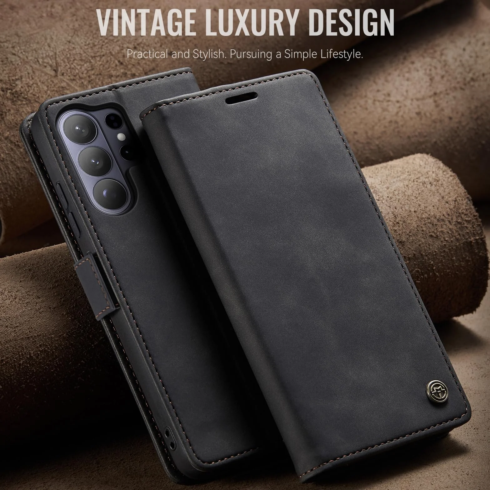 Cover per Samsung Galaxy S26 Ultra 5G, Premium PU Pelle Custodia, Magnetica Carta Fessura Portafoglio Case, Flip Cavalletto Custodia per Samsung Galaxy S26 Ultra - Nero