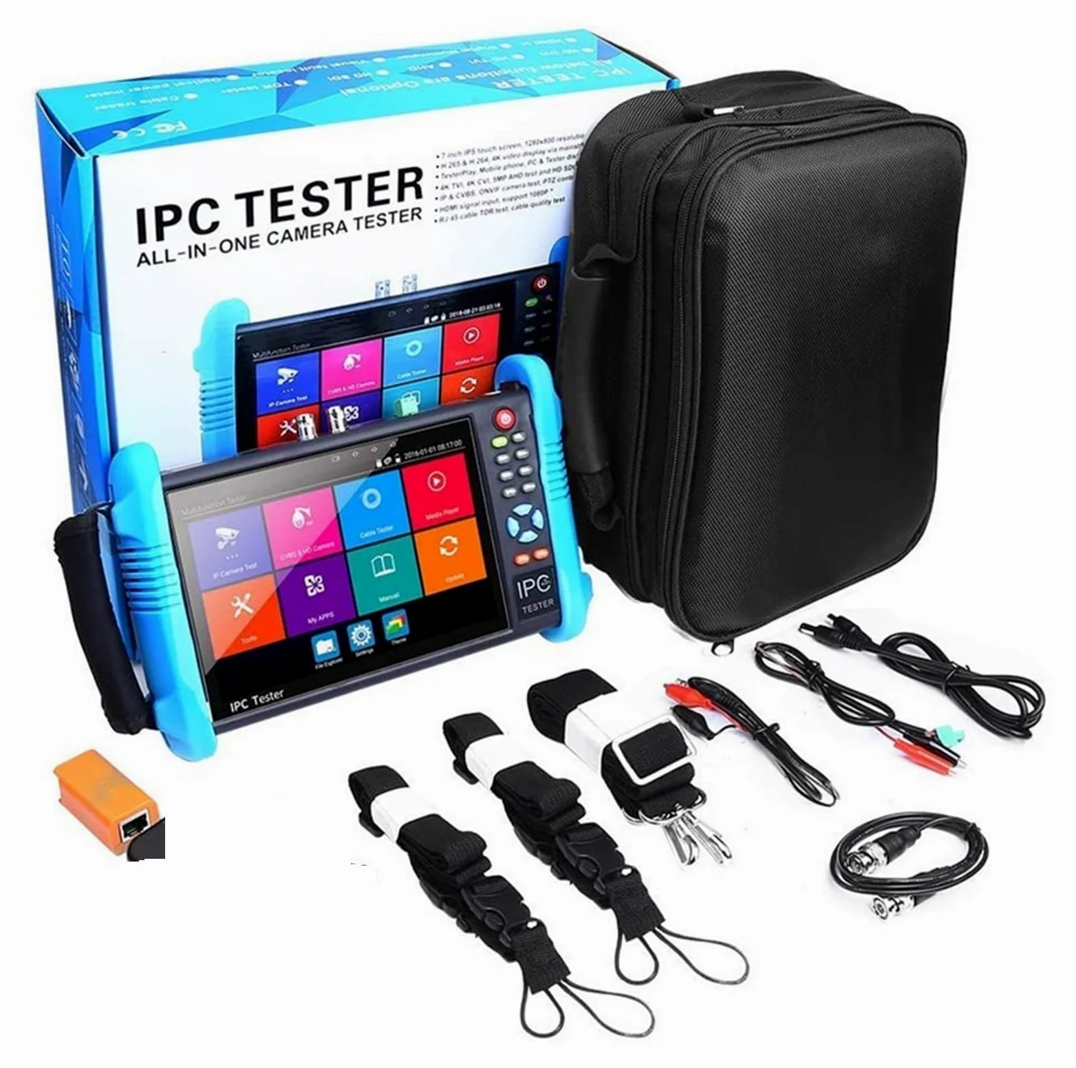 Tester CCTV, Tester CCTV da 7 pollici, tester di videosorveglianza 4K, uscita POE, test WiFi/uscita DC12V portatile