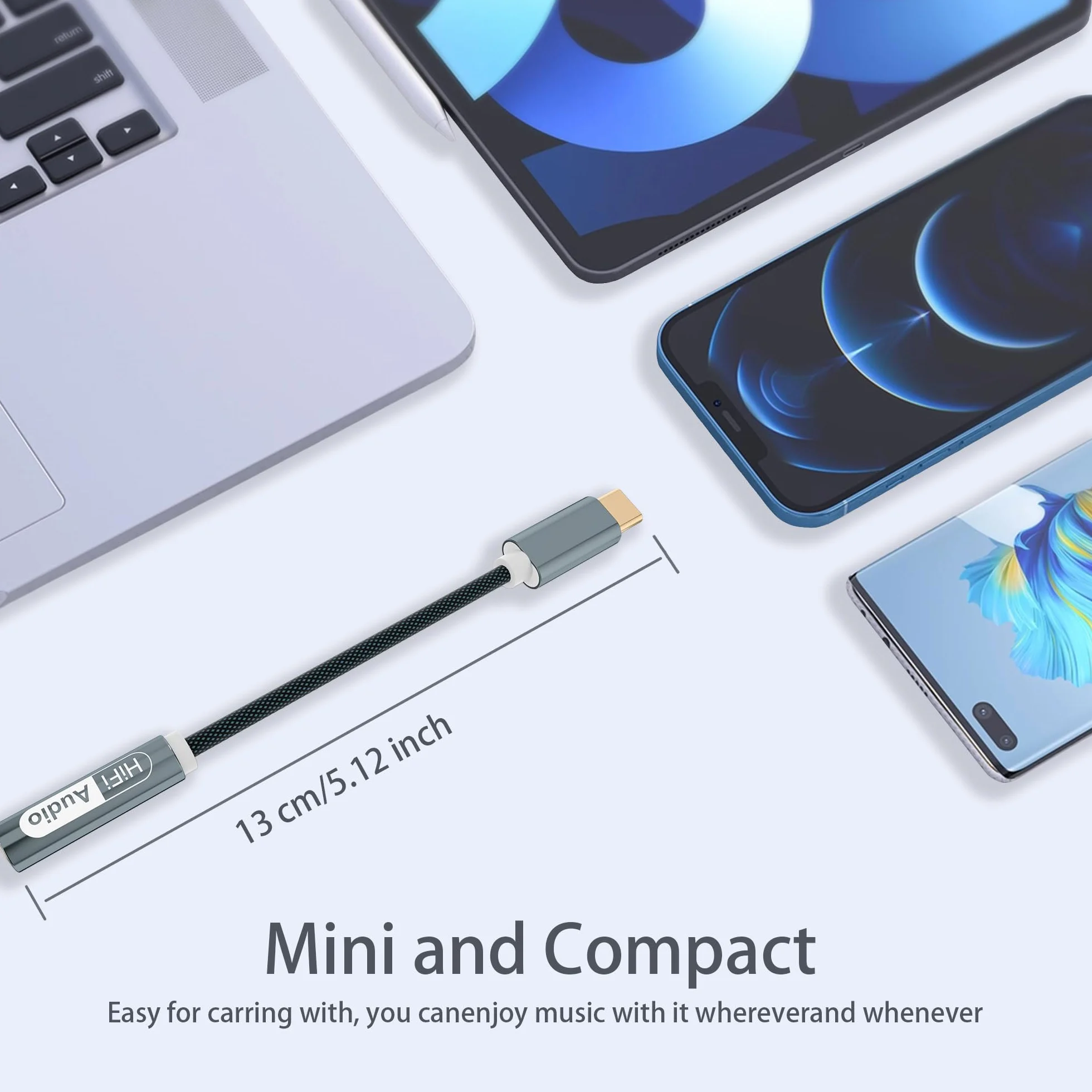 YISH Adattatore USB C Jack 3.5mm：Audio Aux USB Tipo C a Jack Adattatore con Chip DAC per 3.5mm Cuffie Compatibile con iPhone 17 16 15 Pro Max Air Samsung Galaxy S26 S25 S24 S23 Ultra iPad MacBook Pro