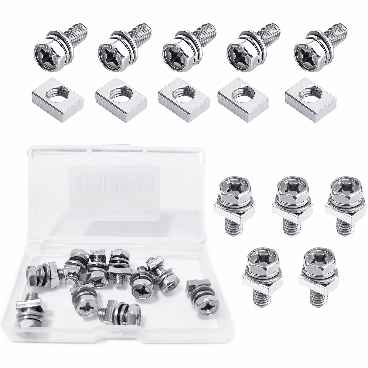 Zestaw nakrętek i śrub ze stali nierdzewnej 304 M5x14mm do zacisków akumulatora