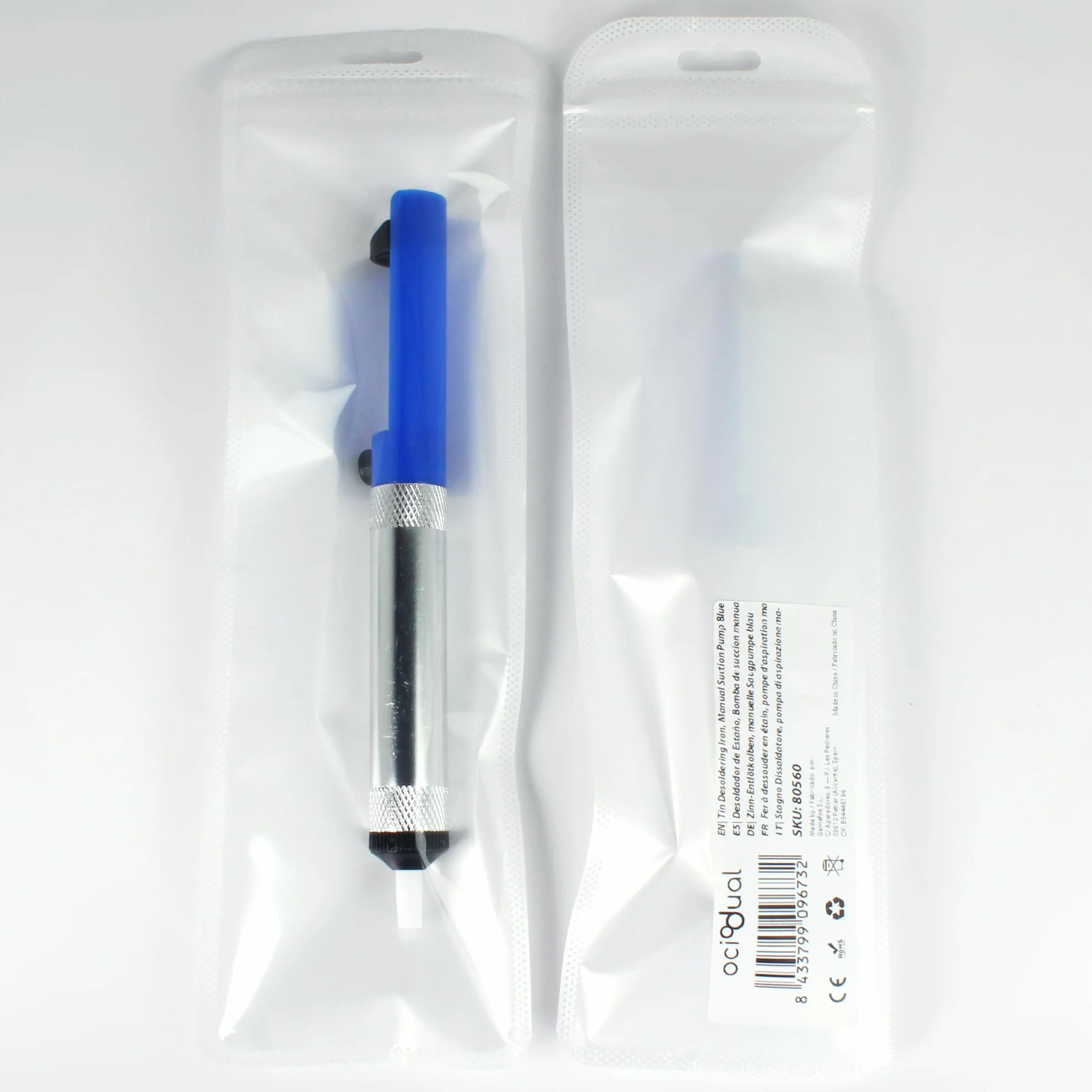 OcioDual Dissaldatore Aspiratore Stagno per Schede Elettroniche Blu