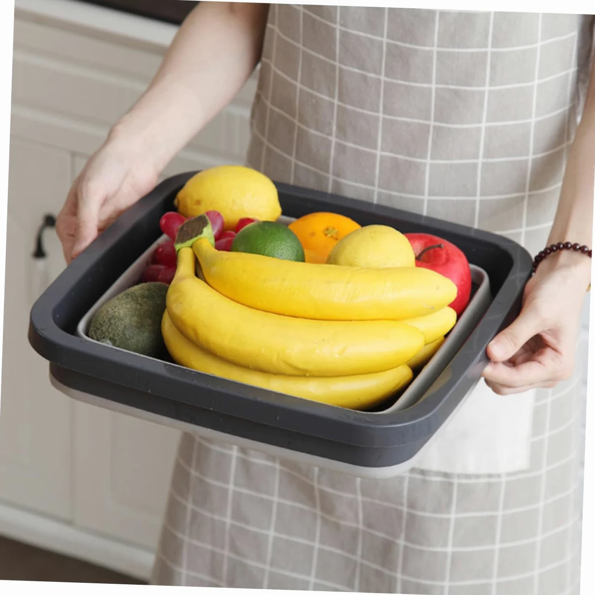 Homoyoyo Lavabo Pieghevole Bacinella in Plastica Design Antiscivolo e Stabili, per Uso Domestico e Viaggi, Salvaspazio e Portatile, Adatto a Lavare Mani, Frutta e Piatti